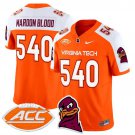 Maroon Blood  #540 Virginia Tech Hokies 2026 Vapor Limited Orange Alternate - All Stitched