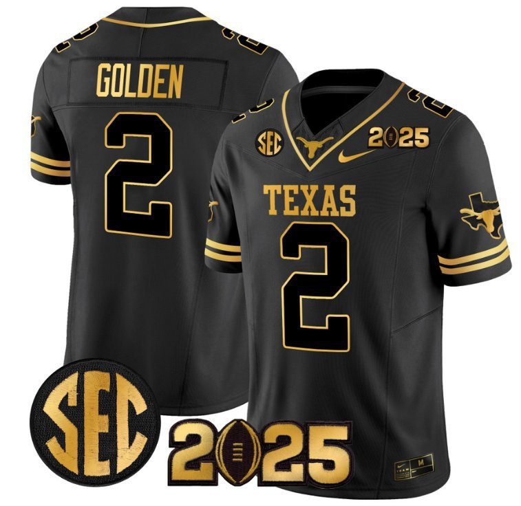 Matthew Golden  #2 Texas Longhorns 2026 CFP Final Patch Black Gold
