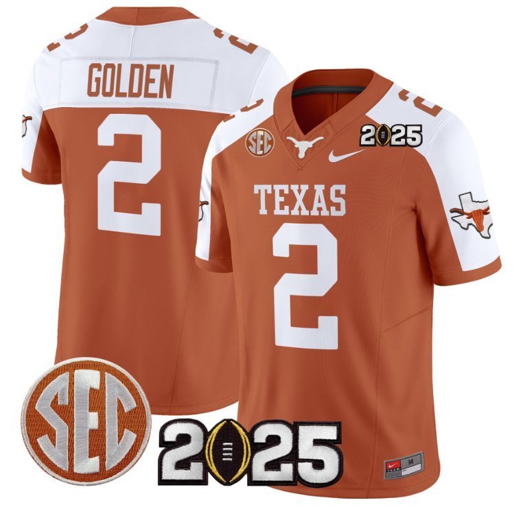 Matthew Golden  #2 Texas Longhorns 2026 CFP Final Patch Orange Alternate