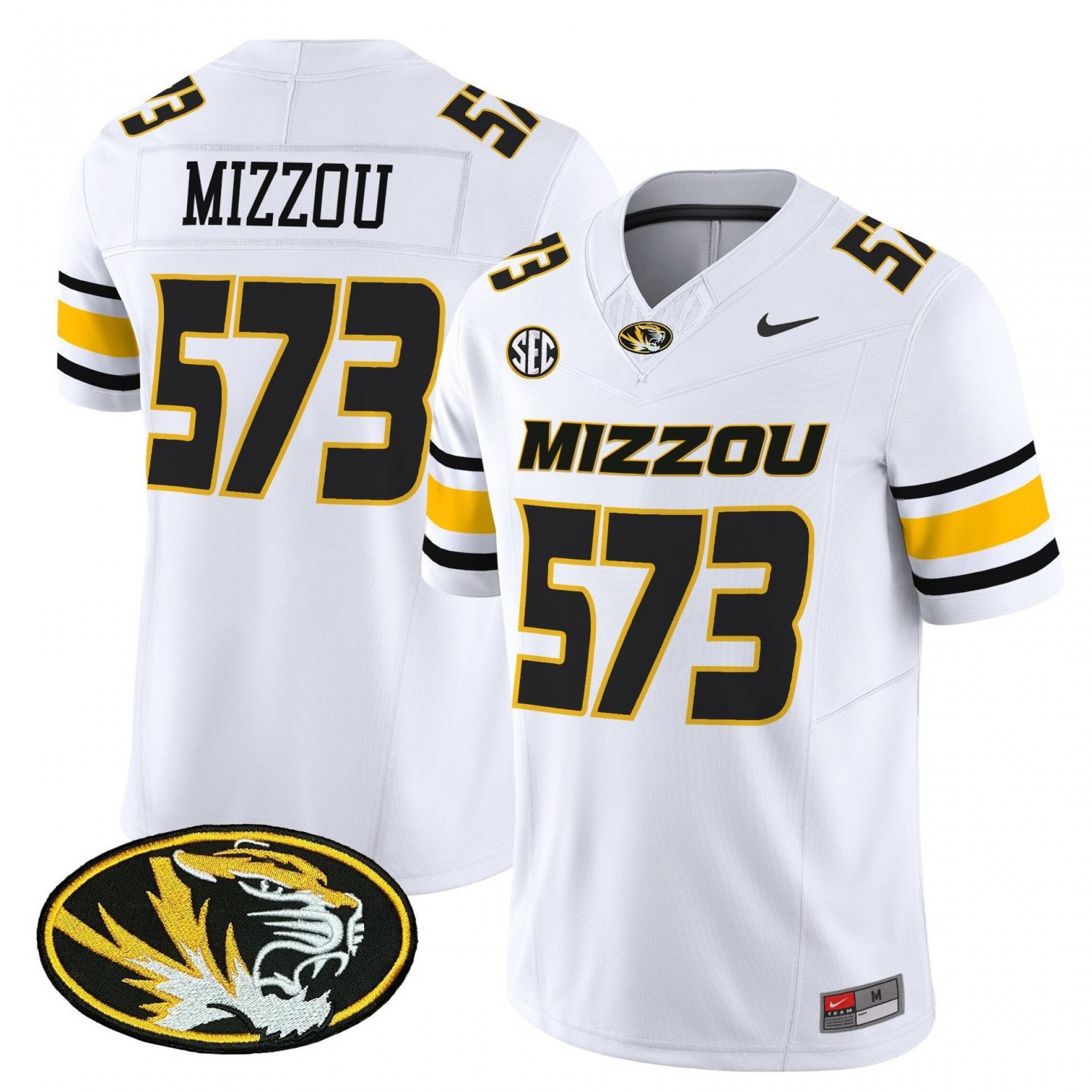 Mizzou  #573`Missouri Tigers 2026 Vapor Limited White - All Stitched