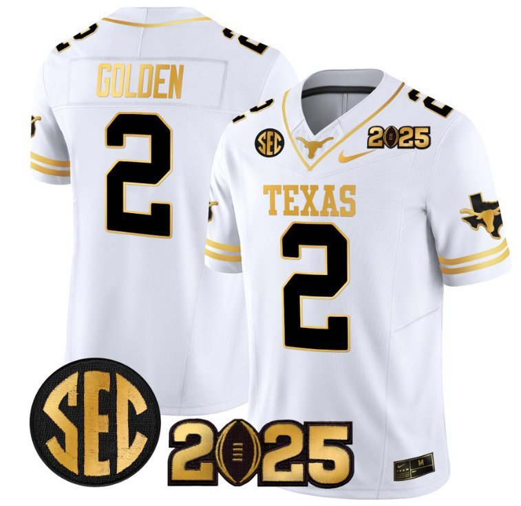 Matthew Golden  #2 Texas Longhorns 2026 CFP Final Patch White Gold