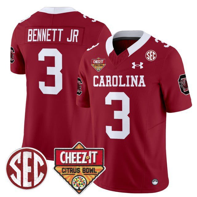 Mazeo Bennett Jr.  #3 South Carolina Gamecocks 1980 Throwback Cheez-It Citrus Bowl Garnet