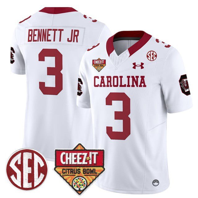 Mazeo Bennett Jr.  #3 South Carolina Gamecocks 1980 Throwback Cheez-It Citrus Bowl White