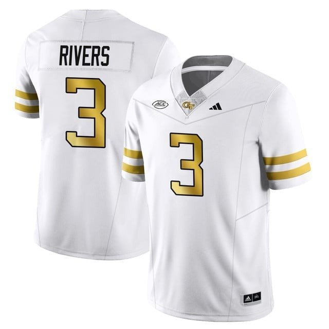 Men  Women  Youth's Eric  Rivers  #3 Georgia Tech Football 2026 Limited White All Stitched