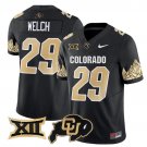 Micah Welch  #29 Colorado Buffaloes Vapor Limited V4 - Big 12 XII Patch Stitched Black