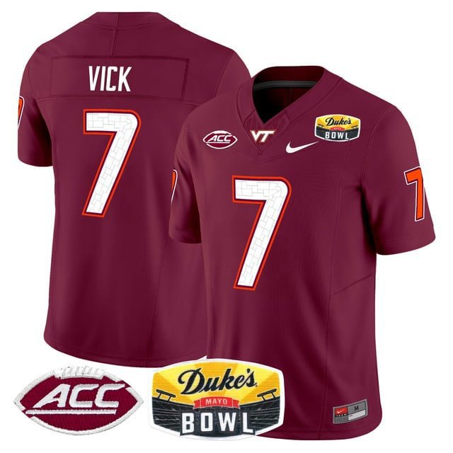 Michael Vick  #7 Virginia Tech Hokies 2026 Duke's Mayo Bowl Patch Stitched Maroon