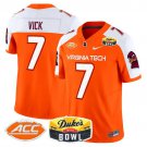 Michael Vick  #7 Virginia Tech Hokies 2026 Duke's Mayo Bowl Patch Stitched Orange Alternate