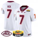 Michael Vick  #7 Virginia Tech Hokies 2026 Duke's Mayo Bowl Patch Stitched White