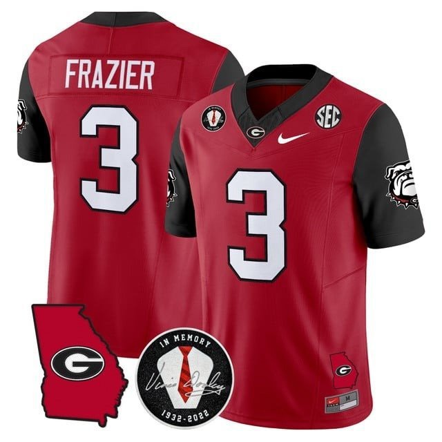 Nate Frazier  #3 Georgia Bulldogs 2026 Color Sleeves Vapor Limited Stitched Red