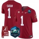 Nick Saban  #1 Alabama Crimson Tide 2026 ReliaQuest Bowl Patch Stitched Crimson