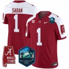 Nick Saban  #1 Alabama Crimson Tide 2026 ReliaQuest Bowl Patch Stitched Crimson Alternate