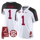 Nick Saban  #1 Alabama Crimson Tide Throwback Vapor Alabama Map Stitched Inverted