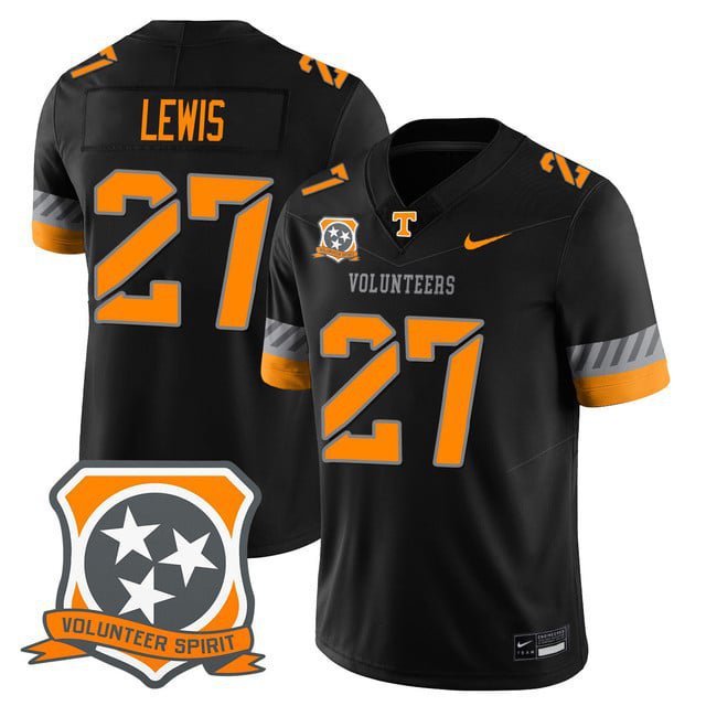 Peyton Lewis  #27 Tennessee Volunteers 2026 Spirit Vapor Football Stitched Smokey Black