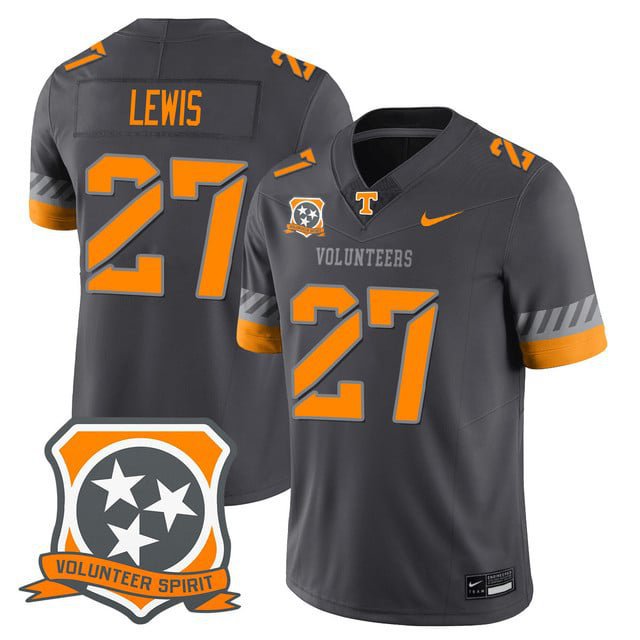 Peyton Lewis  #27 Tennessee Volunteers 2026 Spirit Vapor Football Stitched Smokey Gray