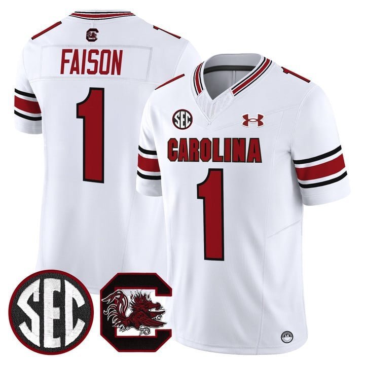 Rahsul Faison  #1 South Carolina Gamecocks 2026 Stitched White