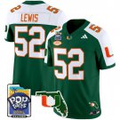 Ray Lewis  #52 Miami Hurricanes 2026 PopTarts Bowl Patch Vapor Stitched Green Alternate