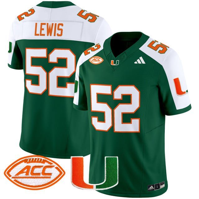 Ray Lewis  #52 Miami Hurricanes 2026 Vapor Football Limited Green Alternate - All Stitched