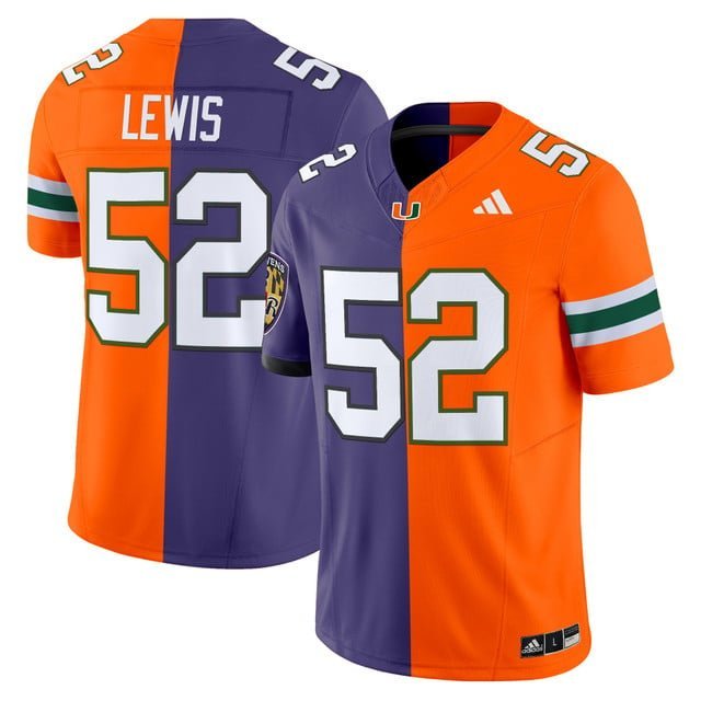 Ray Lewis  #52 Miami Hurricanes Split Vapor Football Limited V2 - All Stitched