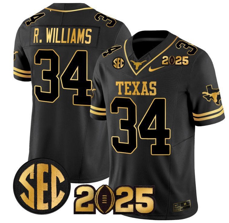 Ricky Williams  #34 Texas Longhorns 2026 CFP Final Patch Black Gold