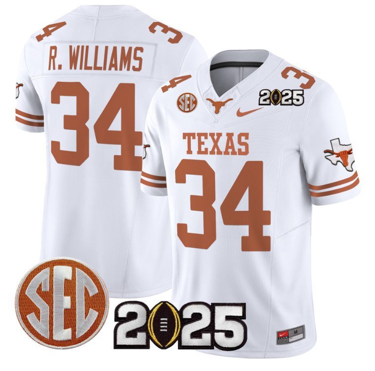 Ricky Williams  #34 Texas Longhorns 2026 CFP Final Patch White