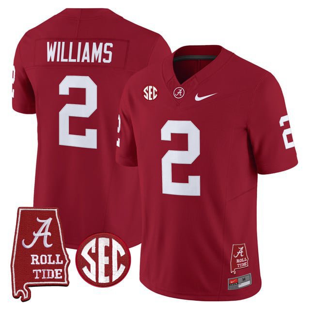 Ryan Williams  #2 Alabama Crimson Tide Throwback Vapor Alabama Map Stitched Crimson