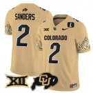 Shedeur Sanders  #2 Colorado Buffaloes Vapor Limited V4 - Big 12 XII Patch Stitched Gold