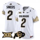 Shedeur Sanders  #2 Colorado Buffaloes Vapor Limited V4 - Big 12 XII Patch Stitched White