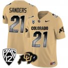 Shilo Sanders  #21 Colorado Buffaloes Arch Smoke Vapor Gold - All Stitched