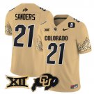 Shilo Sanders  #21 Colorado Buffaloes Vapor Limited V4 - Big 12 XII Patch Stitched Gold