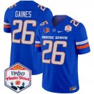 Sire Gaines  #26 Boise State Broncos 2026 The Fiesta Bowl Patch Stitched Royal