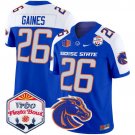 Sire Gaines  #26 Boise State Broncos 2026 The Fiesta Bowl Patch Stitched Royal Alternate