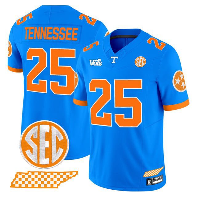 Tennessee  #25 Tennessee Volunteers Blue Blaze Edition Vapor Limited Football Stitched