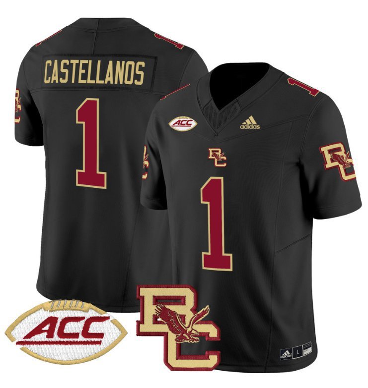 Thomas Castellanos  #1 Boston College Eagles 2024 Stitched Black