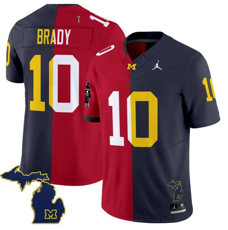 Tom Brady  Buccaneers #10 Michigan Wolverines Split Vapor Limited Football