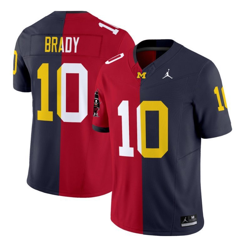 Tom Brady  Buccaneers #10 Michigan Wolverines Split Vapor V2 All Stitched