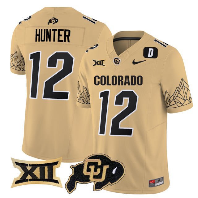 Travis Hunter  #12 Colorado Buffaloes 2026 Vapor Football Limited Gold V2 - All Stitched