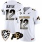 Travis Hunter  #12 Colorado Buffaloes Arch Smoke Vapor White - All Stitched
