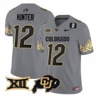 Travis Hunter  #12 Colorado Buffaloes Vapor Limited V4 - Big 12 XII Patch Stitched Gray