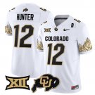 Travis Hunter  #12 Colorado Buffaloes Vapor Limited V4 - Big 12 XII Patch Stitched White