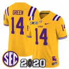 Trey'Dez Green  #14`LSU Tigers 2020 National Champions Vapor Limited Stitched Gold