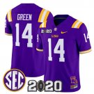 Trey'Dez Green  #14`LSU Tigers 2020 National Champions Vapor Limited Stitched Purple