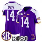 Trey'Dez Green  #14`LSU Tigers 2020 National Champions Vapor Limited Stitched Purple Alternate