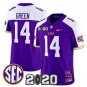 Trey'Dez Green  #14`LSU Tigers 2020 National Champions Vapor Limited Stitched Purple Alternate