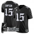 Ty Simpson  #15 Alabama Crimson Tide Gothic Bama Blood Edition Vapor Stitched Black