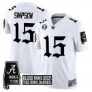Ty Simpson  #15 Alabama Crimson Tide Gothic Bama Blood Edition Vapor Stitched White