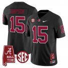 Ty Simpson  #15 Alabama Crimson Tide Throwback Vapor Alabama Map Stitched Black