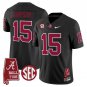 Ty Simpson  #15 Alabama Crimson Tide Throwback Vapor Alabama Map Stitched Black