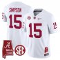 Ty Simpson  #15 Alabama Crimson Tide Throwback Vapor Alabama Map Stitched White