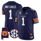 War Eagles  #1 Auburn Tigers Alabama Patch Vapor Stitched Navy