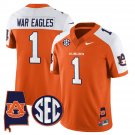 War Eagles  #1 Auburn Tigers Alabama Patch Vapor Stitched Orange Alternate